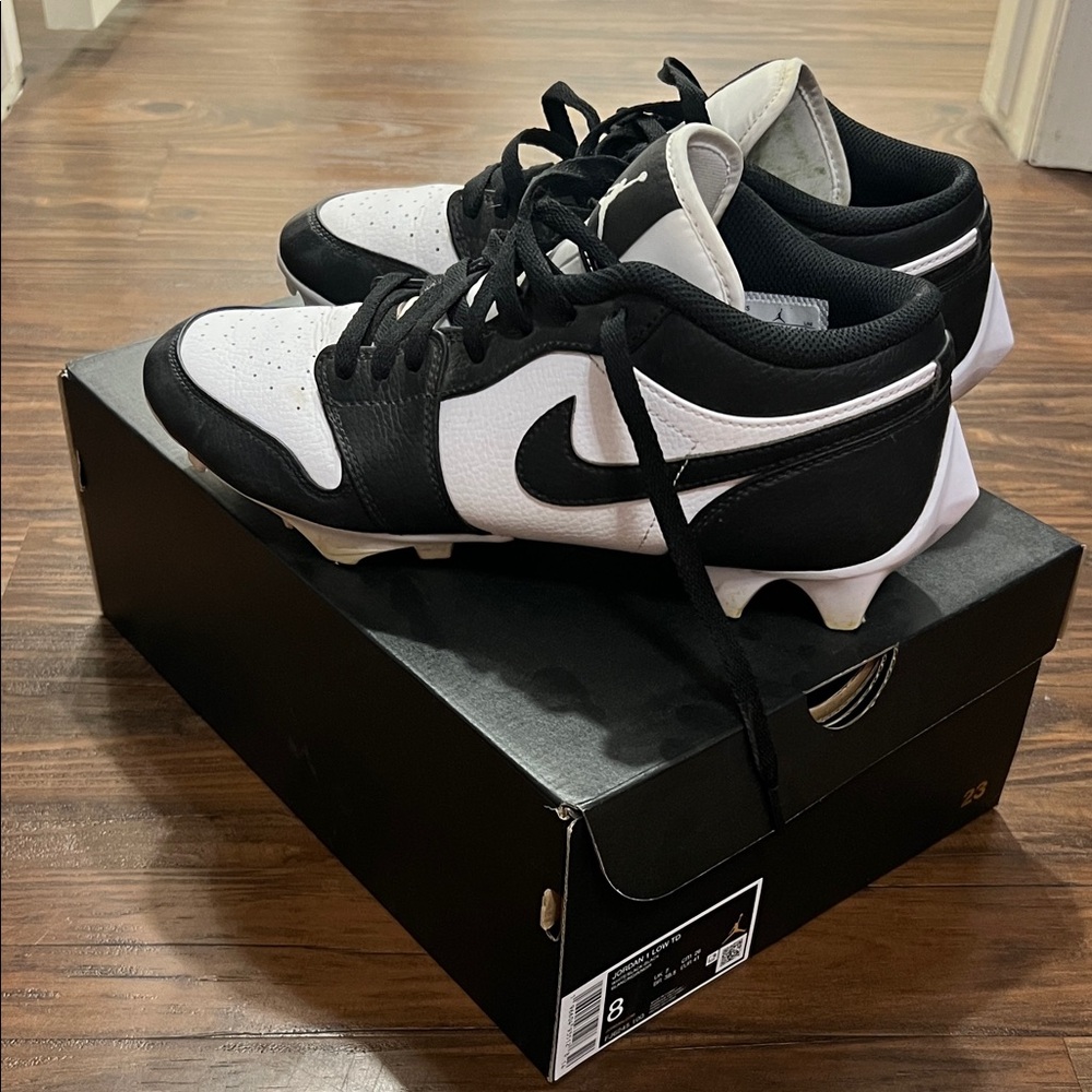 Jordan 1 Low TD Nike Classic Black and White Cleats